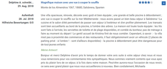 Villa Las Algaidas guestbook