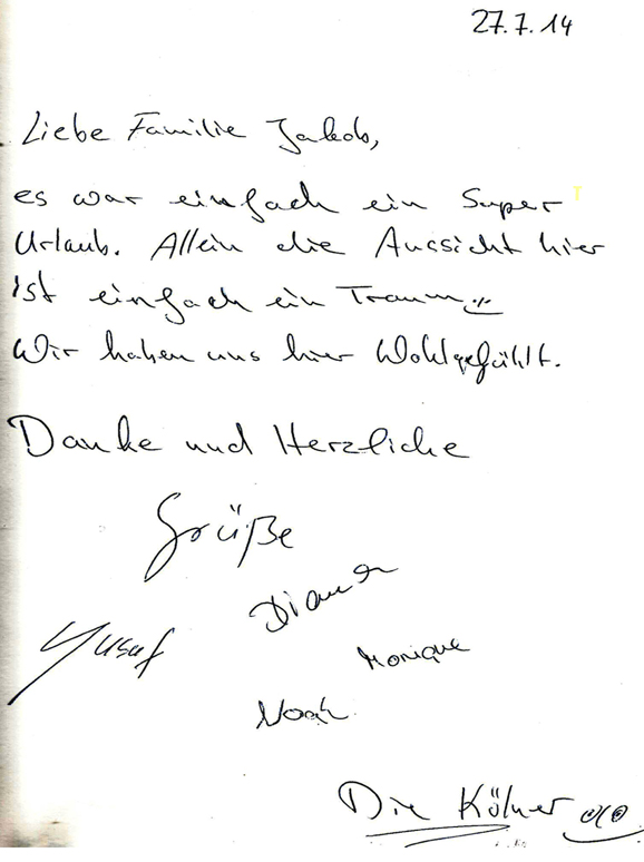 Casa Las Florers G�stebucheintrag