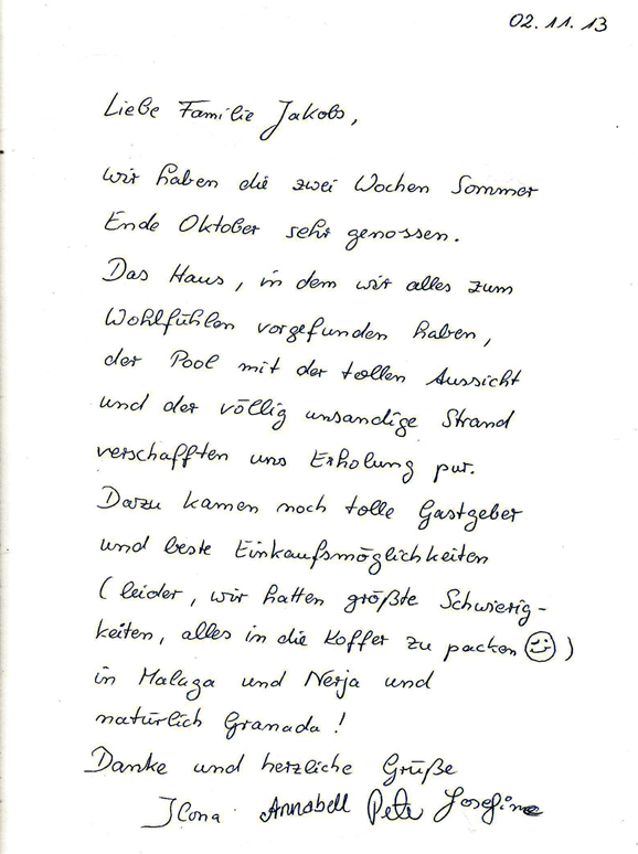 Casa Las Florers G�stebucheintrag