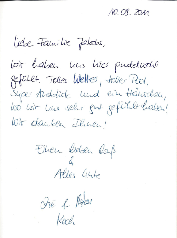 Casa Las Florers G�stebucheintrag